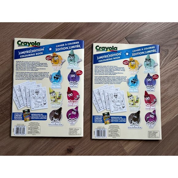 Crayola Limited Edition Coloring Book Retired Colors Crayon Characters Bundle x2 - Picture 2 of 2